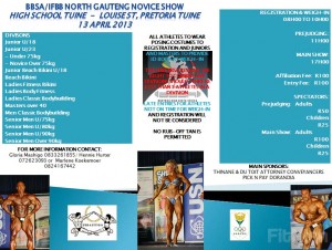 BBSA IFBB North Gauteng Novice Show, 13 April 2013