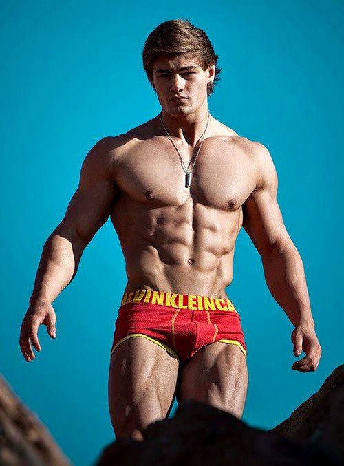 male Ripped V fitness model Jeff Seid