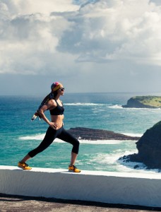 Female outdoor bodyweight leg routine