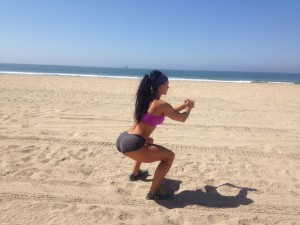 Female outdoor bodyweight leg routine