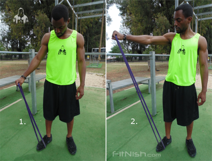 how to do band assisted shoulder raises