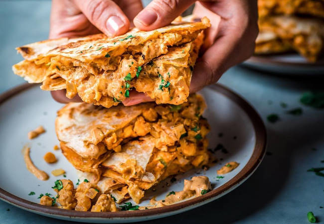 Must Try Vegan Chickpea Quesadillas By Nisha Vora