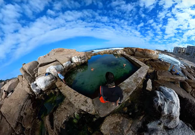 Saunders' Rock Tidal Pool - 360° Time Lapse Views & Icy Cold Swim!
