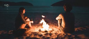 beach fire people